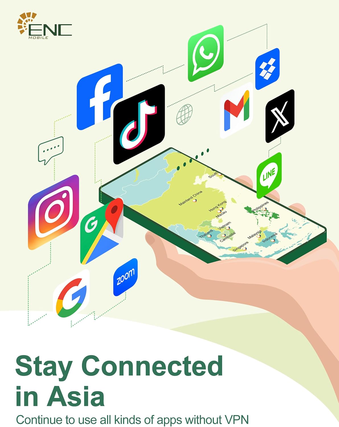 Asia Data Only Sim Card 20GB 30 Days 5G/4G LTE, High Speed China Prepaid Data SIM Card, 3 in 1 Japan Travel Sim Card for 12 Asian Destinations - Korea, Singapore, Thailand, Indonesia, HK