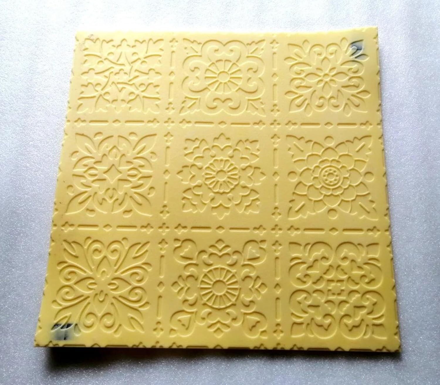 Polyurethane Stamp Openwork for for Creating a Unique Geometric Flower Print on Concrete, Cement or Plaster 23.62 x 23.62 Inch
