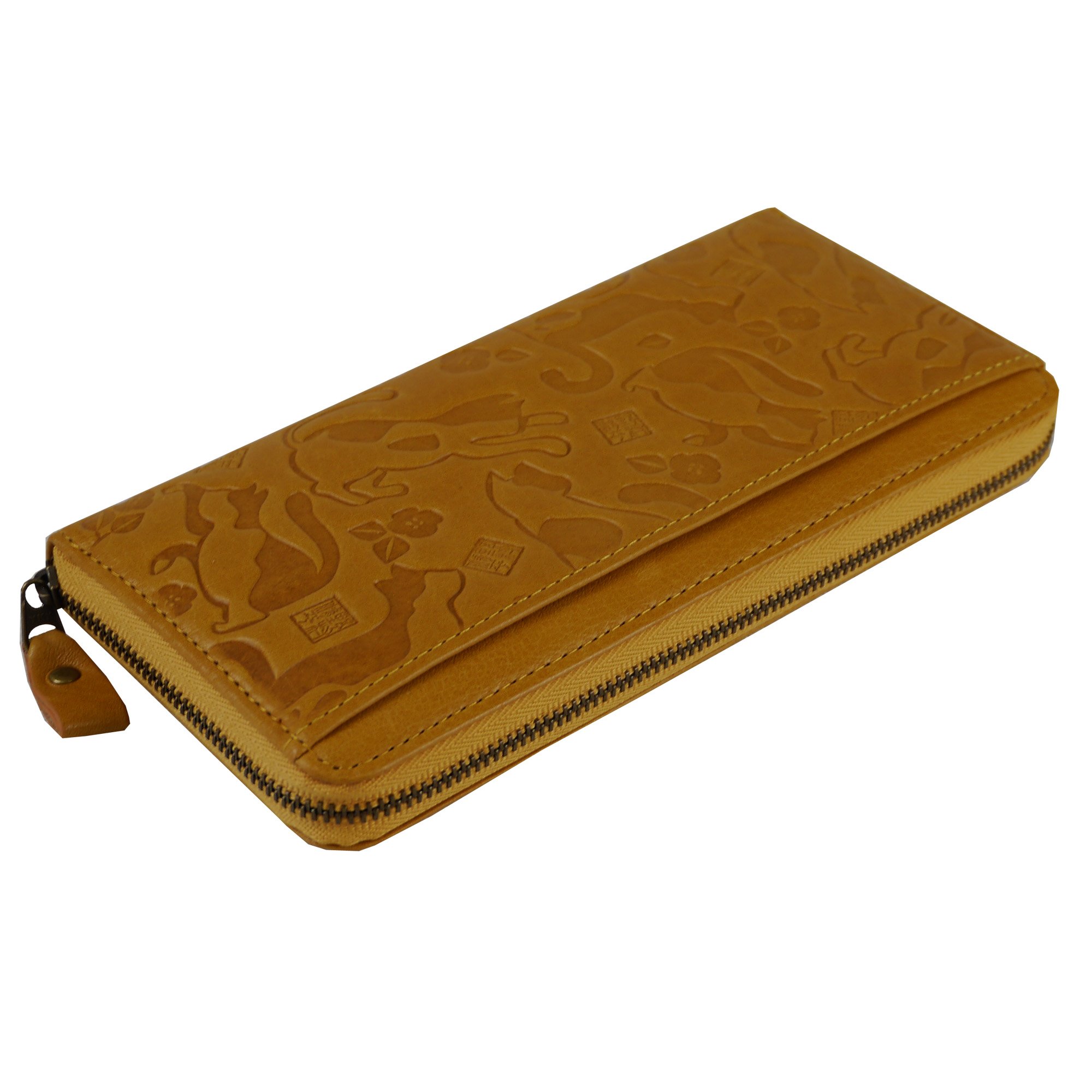 Amazon | [かばん創庫] [野村修平] ラウンドファスナー長財布 猫(ねこ