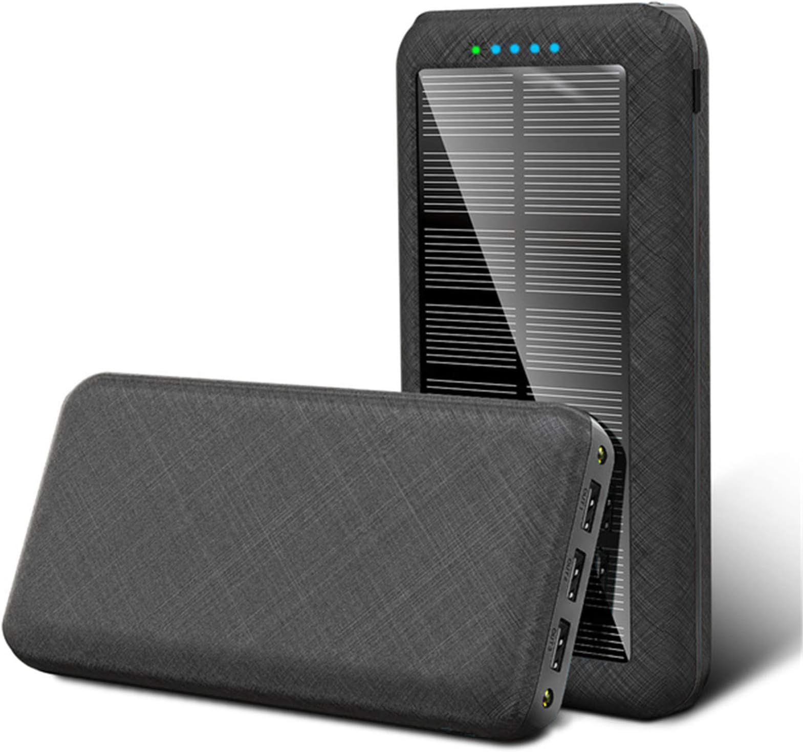 WFEI Solar Power Bank 80000Mah Solar Charger Fast Charging Portable Phone Charger External Backup Battery Pack with 3 USB Output,Black