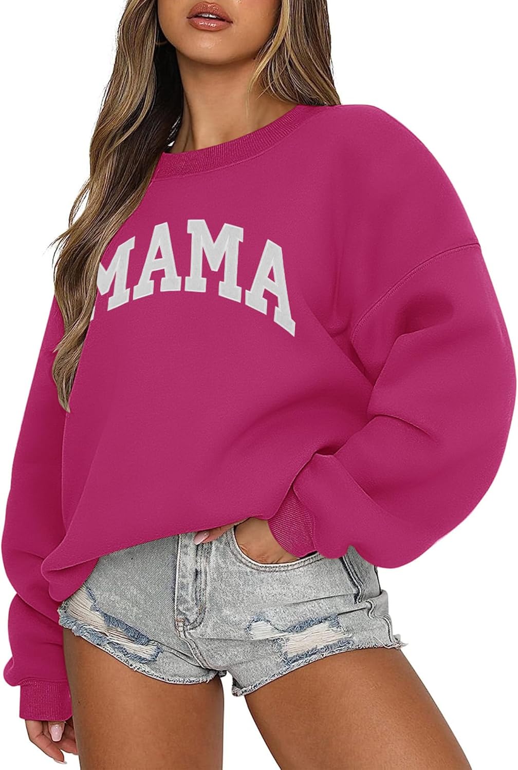 LOMON Crewneck Sweatshirt for Women Casual Oversized Pullover Hoodies Long Sleeve Fleece Tops Sweater