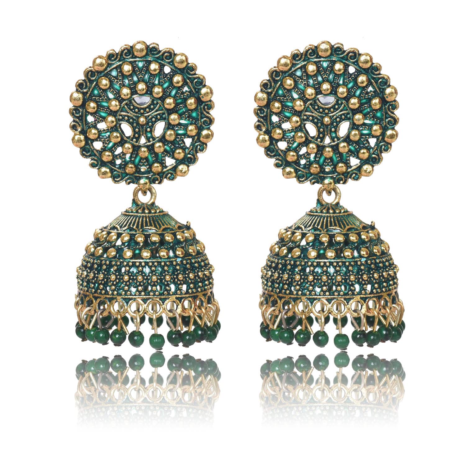 Nilu's Collection Ethnic Oxidised Jhumka for Women and Girls Wedding, Party Festival Wear Alloy Jhumki Earring (Red, Blue,... - Review, Price and Buying Guide