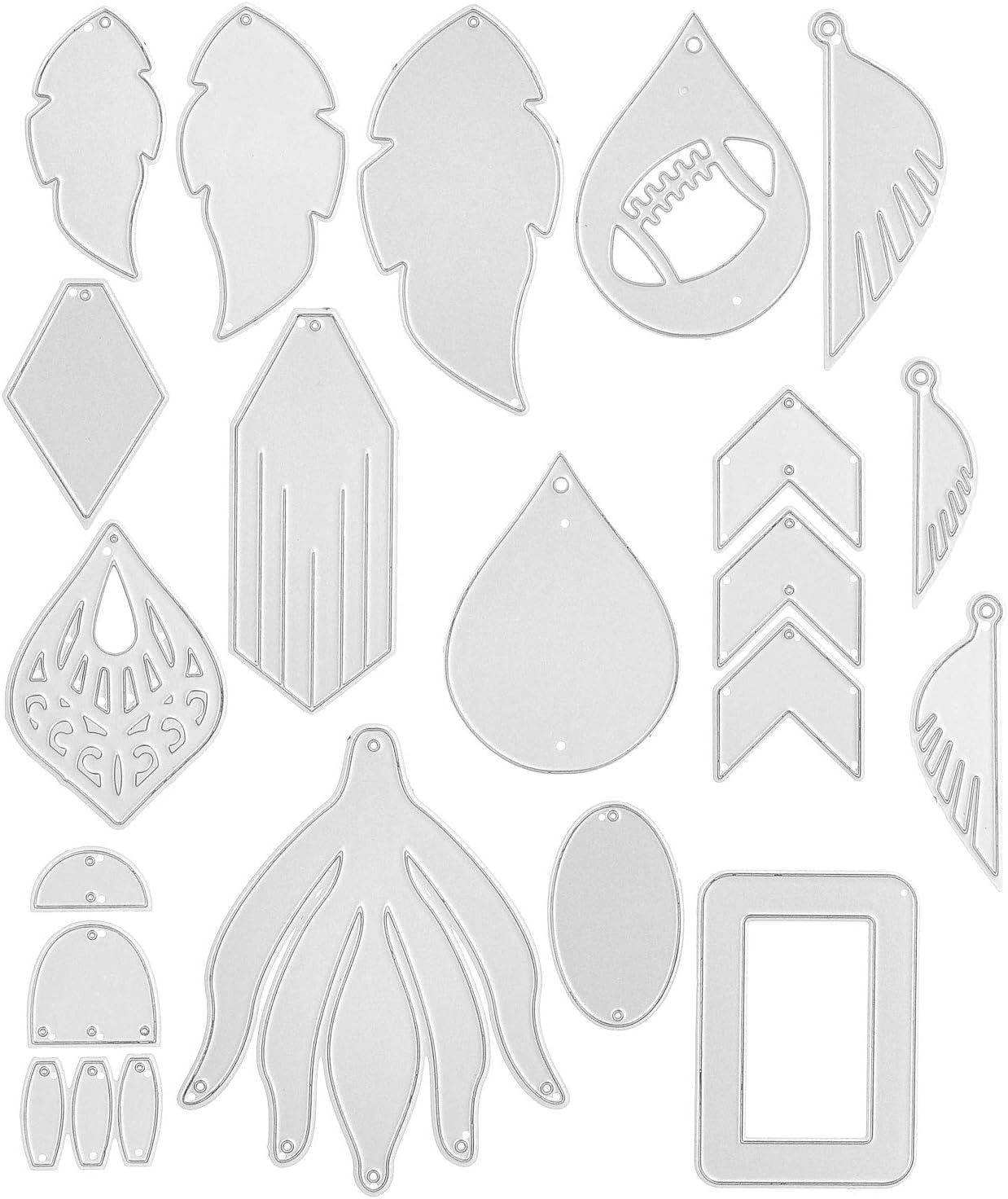 20 Pcs Earring Cutting Dies Teardrop Shape Earring Die Cuts for Leather Jewelry Earrings Making DIY Craft