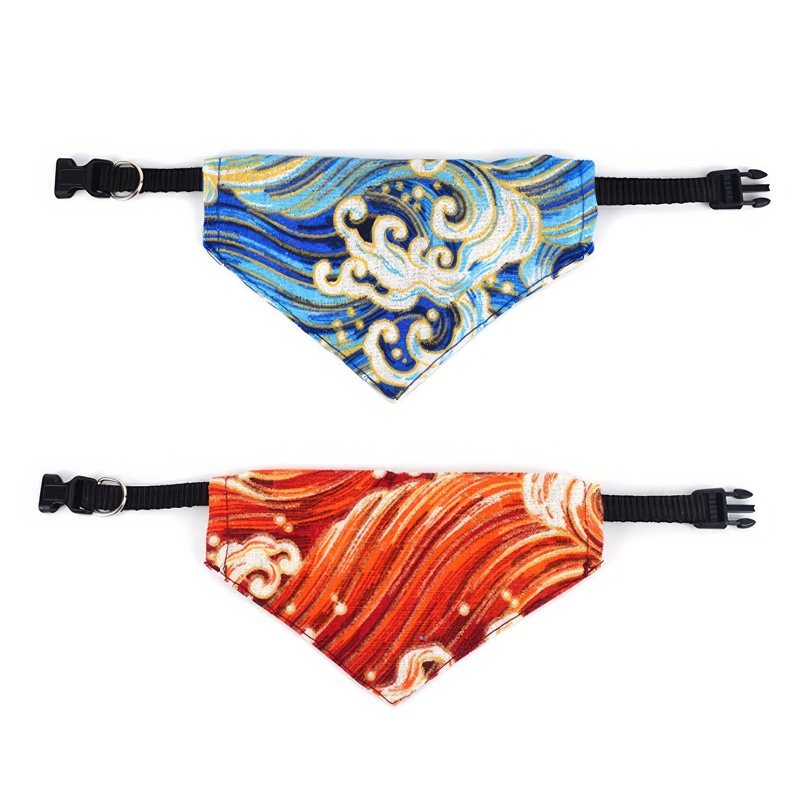 RTRTGS 2 Pcs Bandanas de Perros,Pañuelos para Perros,Bufanda de Mascota Ajustable, Triangulares para Mascotas Bandana Collar, Baberos para Gatos Perros Grandes Medianos