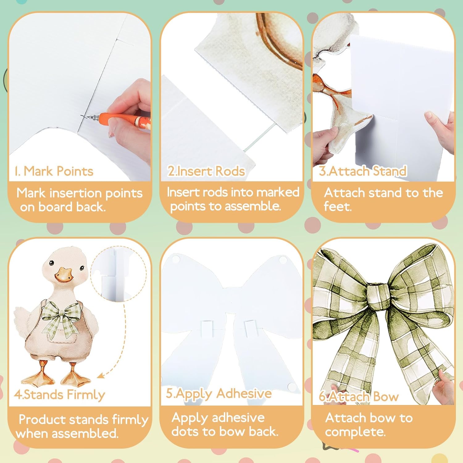 Novabright 2 Pcs Silly Goose Cutout Party Decoration 39.4'' 1st Birthday Silly Goose Cardboard Cut Out Sign 19.69'' Adhesive Bow Cutout Photo Prop Backdrop Standup for Birthday Baby Shower(Green)