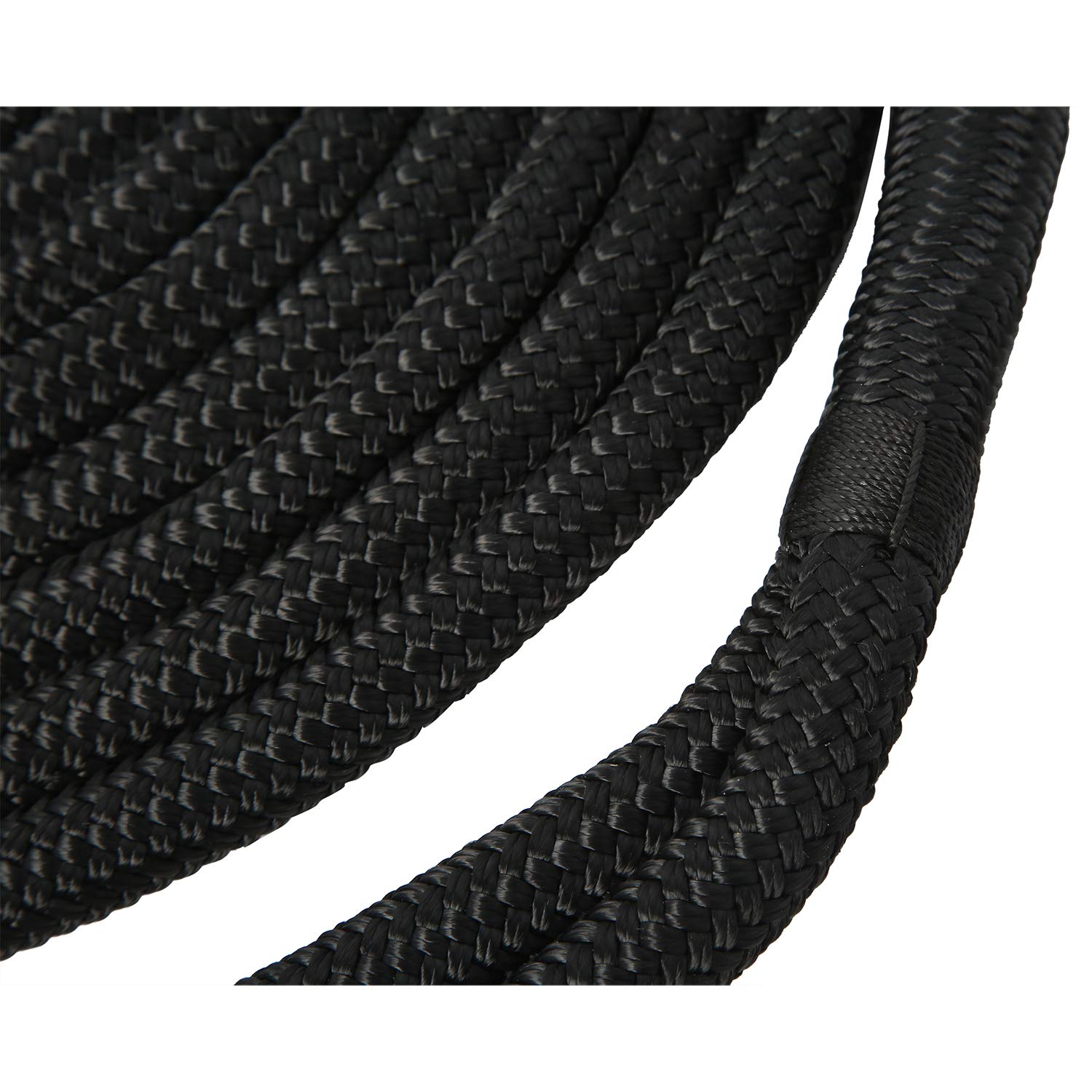 NovelBee Lot de 2 Lignes d'accueil en Nylon à Double Tresse de 1,6 cm x 9,2 m, Corde d'amarrage, Limite de Charge de Travail de 698,5 kg, résistance à la Rupture de 3,5 kg (Noir)