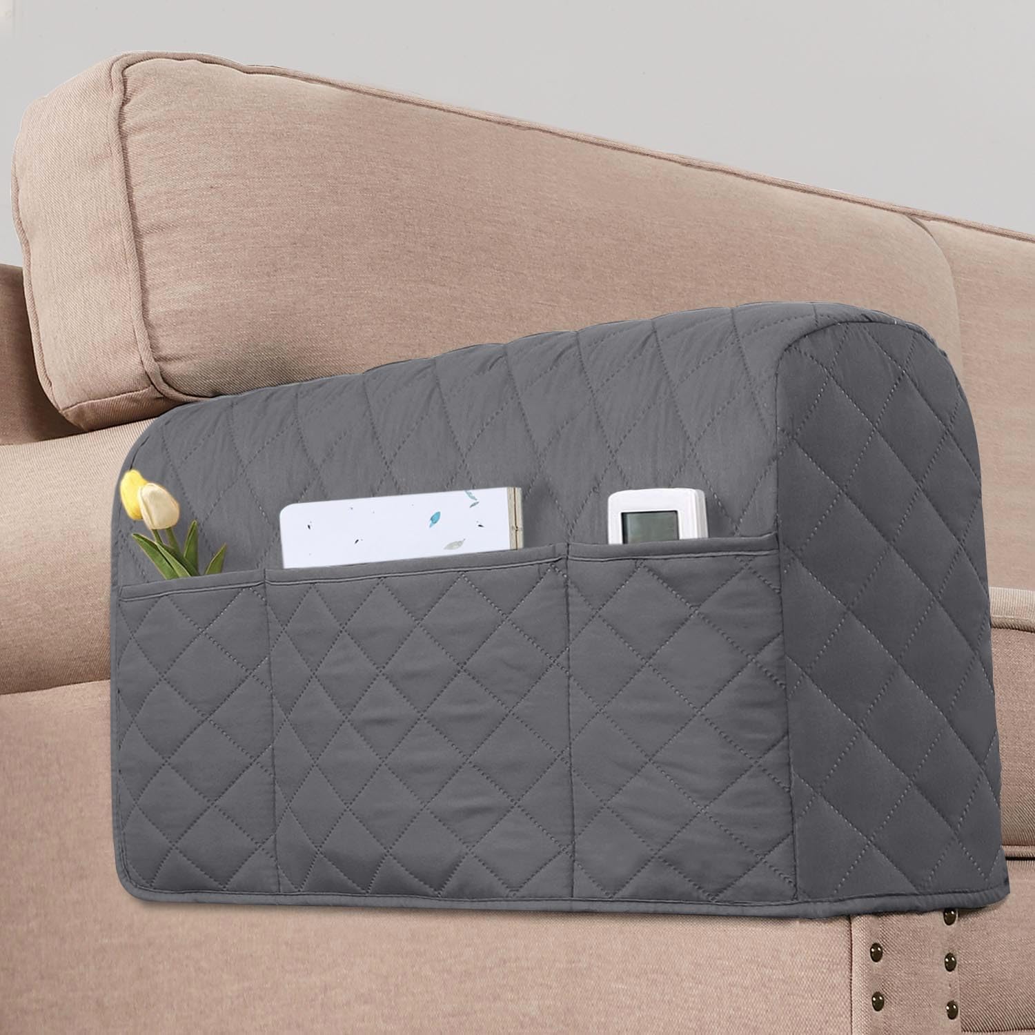 H.VERSAILTEX Couch Arm Covers Water Resistant Armrest Covers for Sofa Remote Control