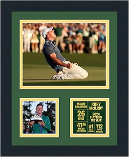Rory McIlroy | 2025 Masters Winner | Career Grand Slam Winner | Collectible Golf Memorabilia | Framed Picture and Photo Collage Gifts | (2025 Masters Winner, 13"x16", Framed)