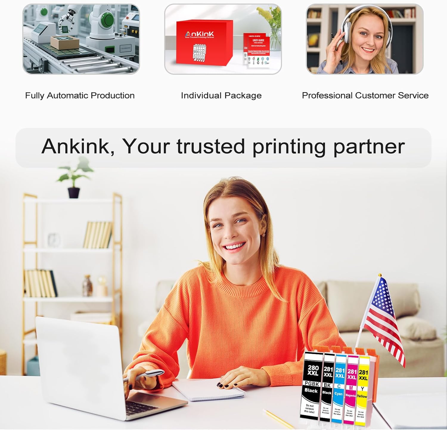 280XXL 281XXL Ink Cartridges Replacement for Canon 280 281 Ink Cartridges PGI-280XXL CLI-281XXL for TR8620a TR8520 TR8620 TR8600 TR7520 TS6120 TS6220 TS9120 TS6320 TS9520 (5 Pack) - Image 7