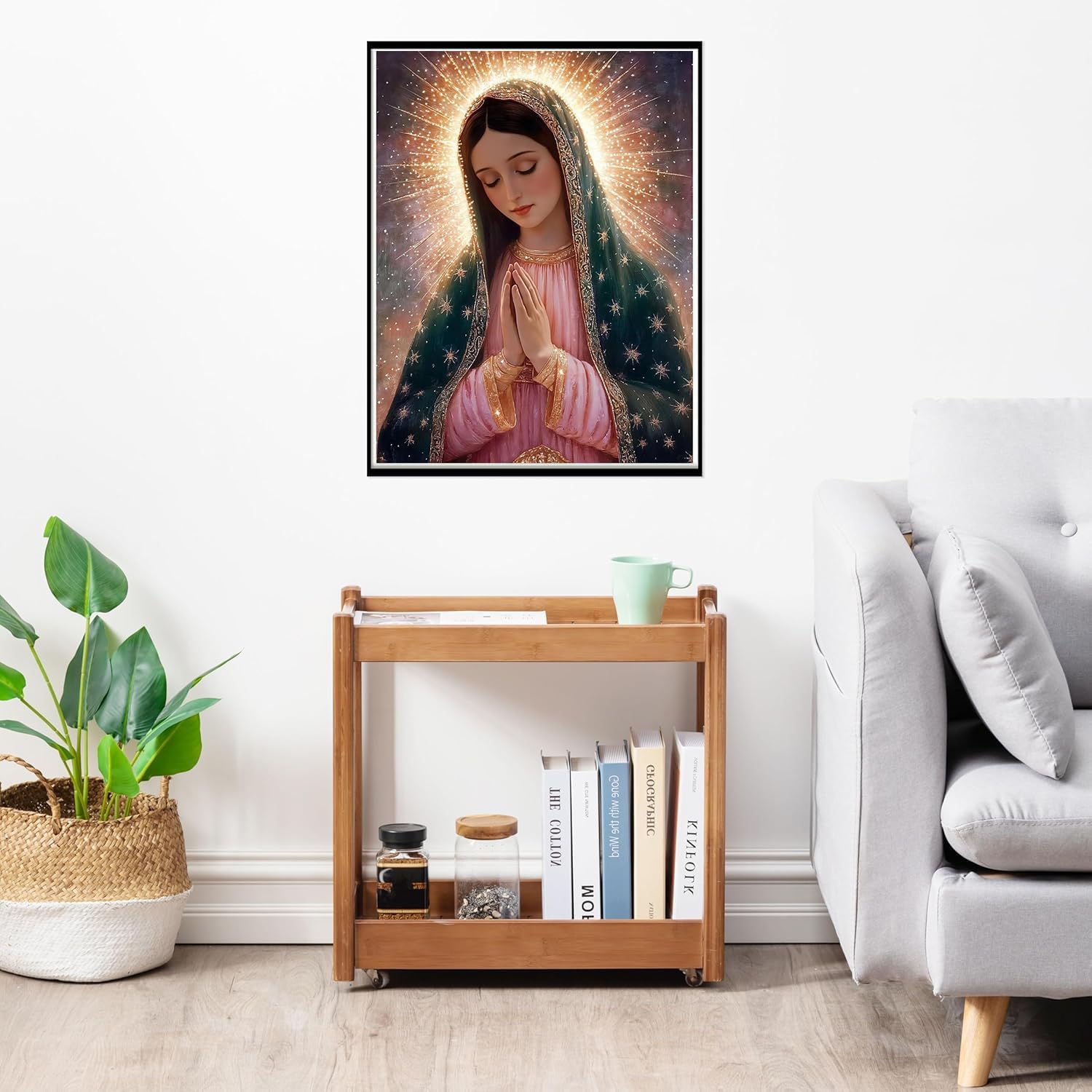 EIBEILI Virgin Mary Diamond Art Kits for Adults,5D Religion Diamond Painting Kits for Adults Beginners,DIY Full Square Drill Diamonds Dots Gem Art Crystal for Gift Home Wall Decor 12X16inch image 3
