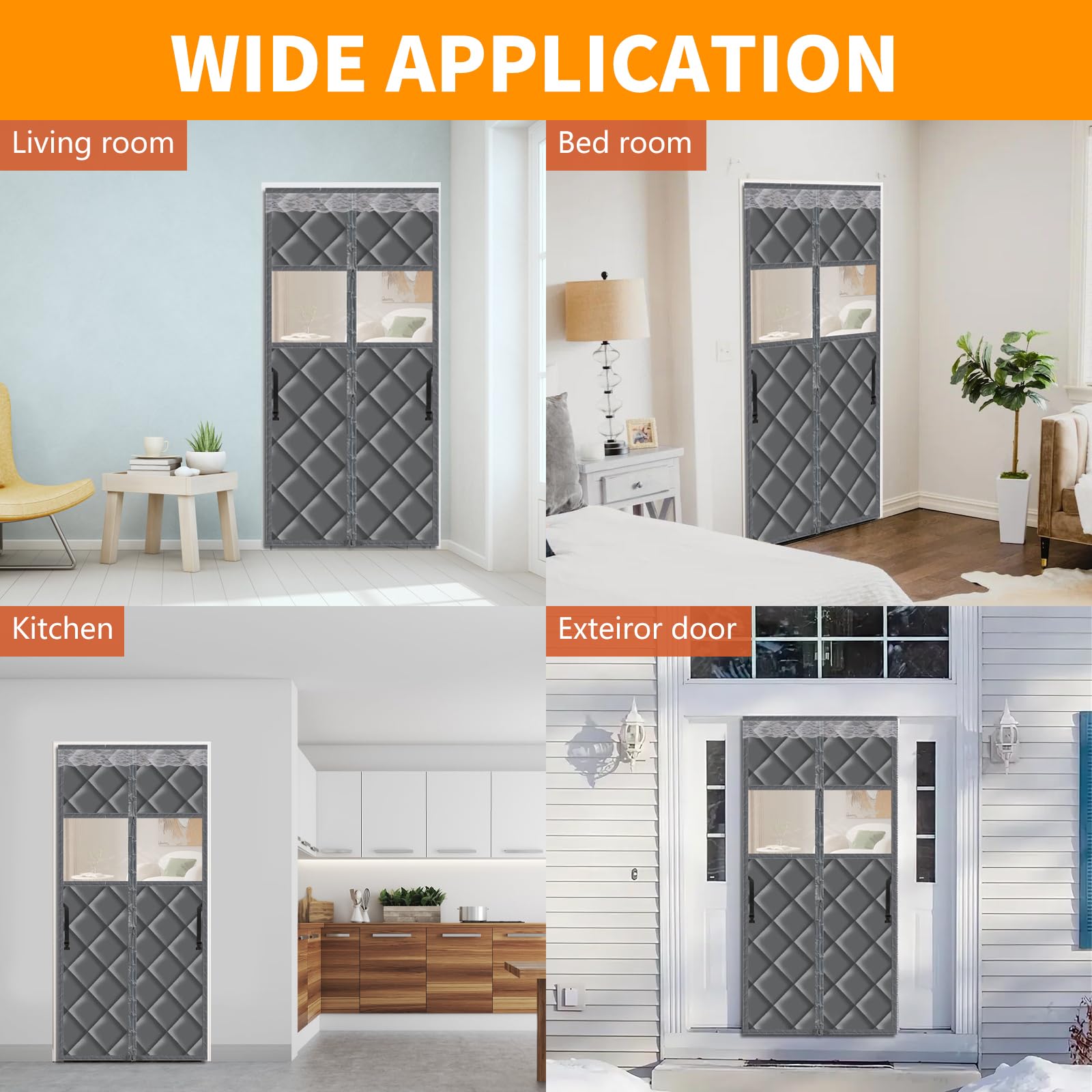lalago Tenda per Porta Isolamento Termico Magnetico, 80x200cm, Tenda Termica Isolante Freddo e Ealdo, Adatta agli Animali, per Balcone, Soggiorno (con Finestra)