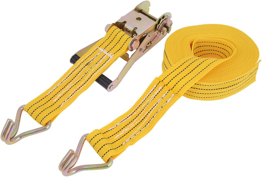 S Shaped Hook Metal Clip 6M Long 5cm Width Luggage Rope Cord Yellow (id: fc1 d10 623 b2a 0a2