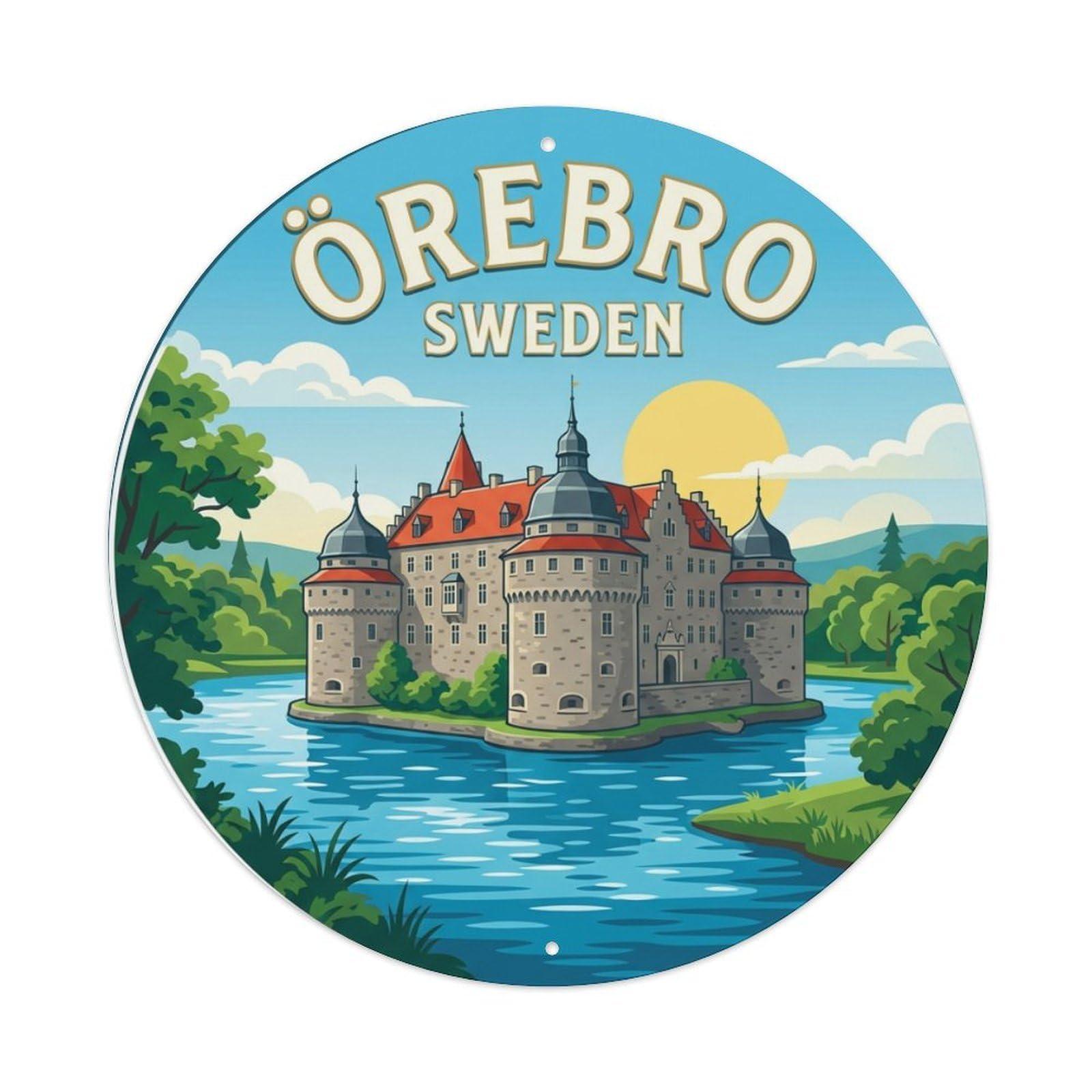 Galvaxio Style Sweden Retro Travel Orebro Metal Tin Sign
