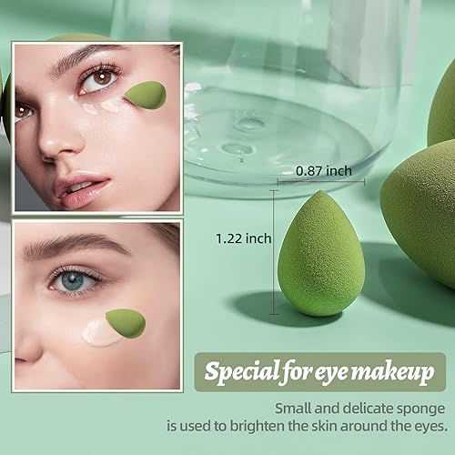 Miniatura 10 de BS-MALL - Juego de esponjas de maquillaje, 7 esponjas para líquidos, crema y polvo, multicolor con 1 mini esponja de maquillaje rosa (D-amarillo)