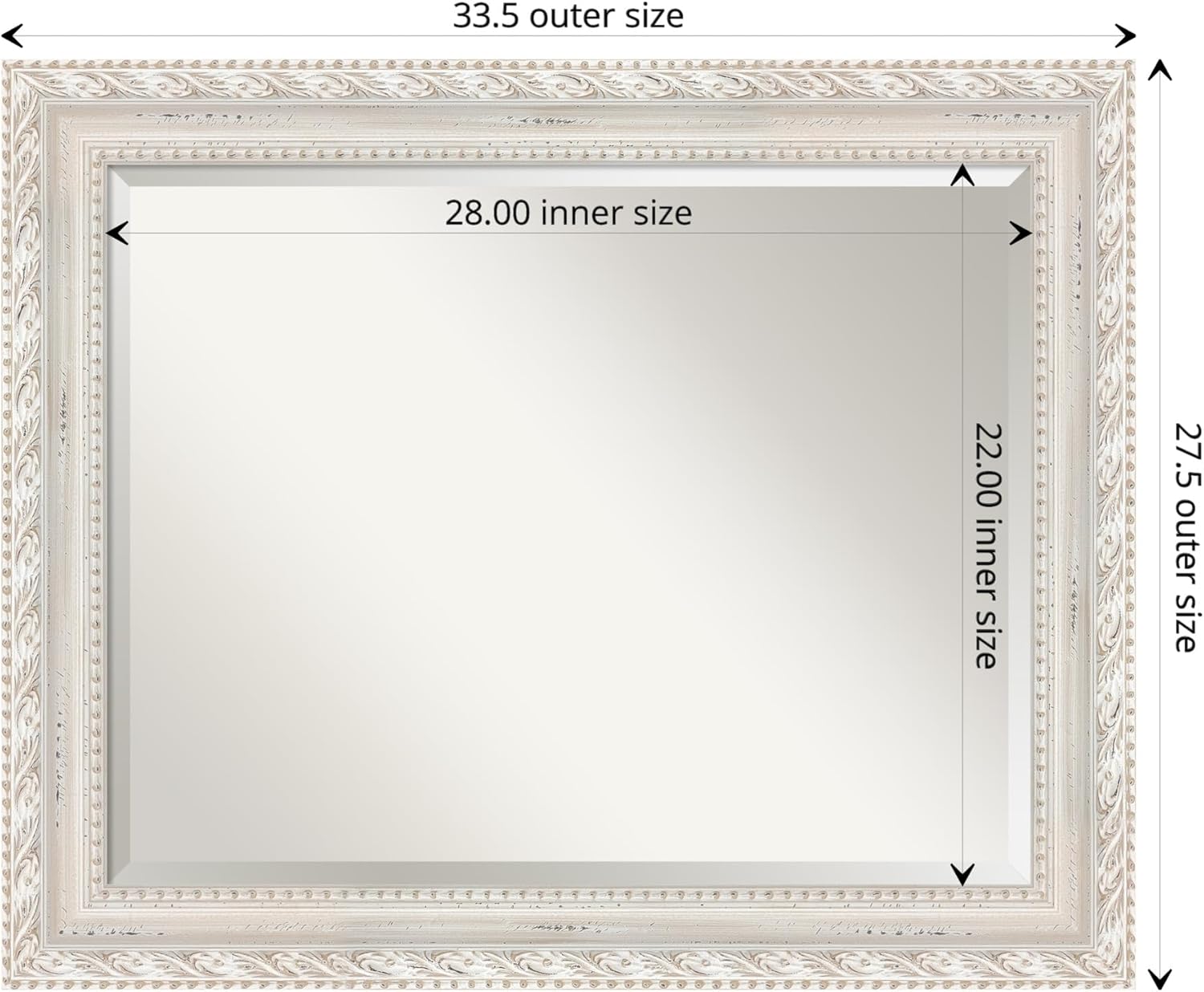 Amanti Art Bathroom Mirror for Over Sink, Vanity Mirror, Wood Frame, Hangs Horizonally and Vertically, Bathroom Wall Decor, Beveled Edge