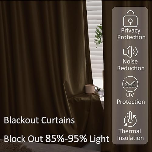 Miniatura 5 de Fcosie Cortinas de terciopelo extra anchas de 250 pulgadas de ancho x 102 pulgadas de largo, ganchos planos con forro blanco, cortinas de telón de