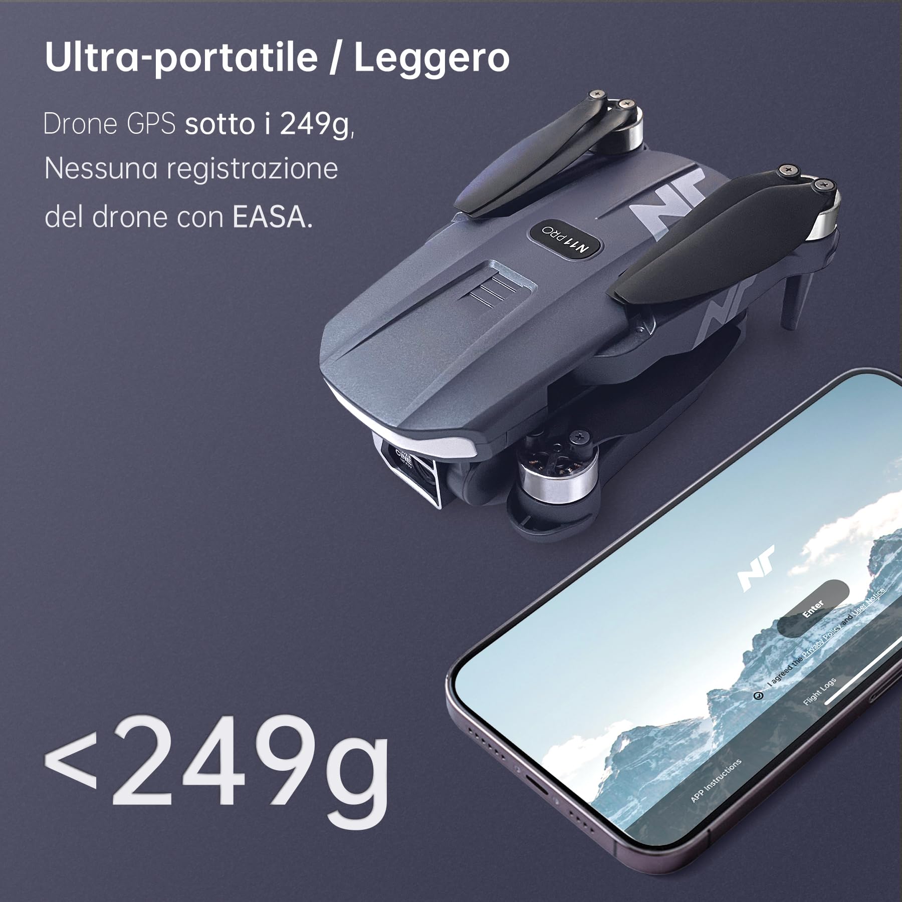 Drone GPS con Fotocamera 4K HD, 90 min Volo (3 Batterie), 1000m Lunga Portata, Ritorno Auto, Auto Follow, Motore Brushless, 5G FPV – Quadricottero per Principianti NAFYRE N11 PRO