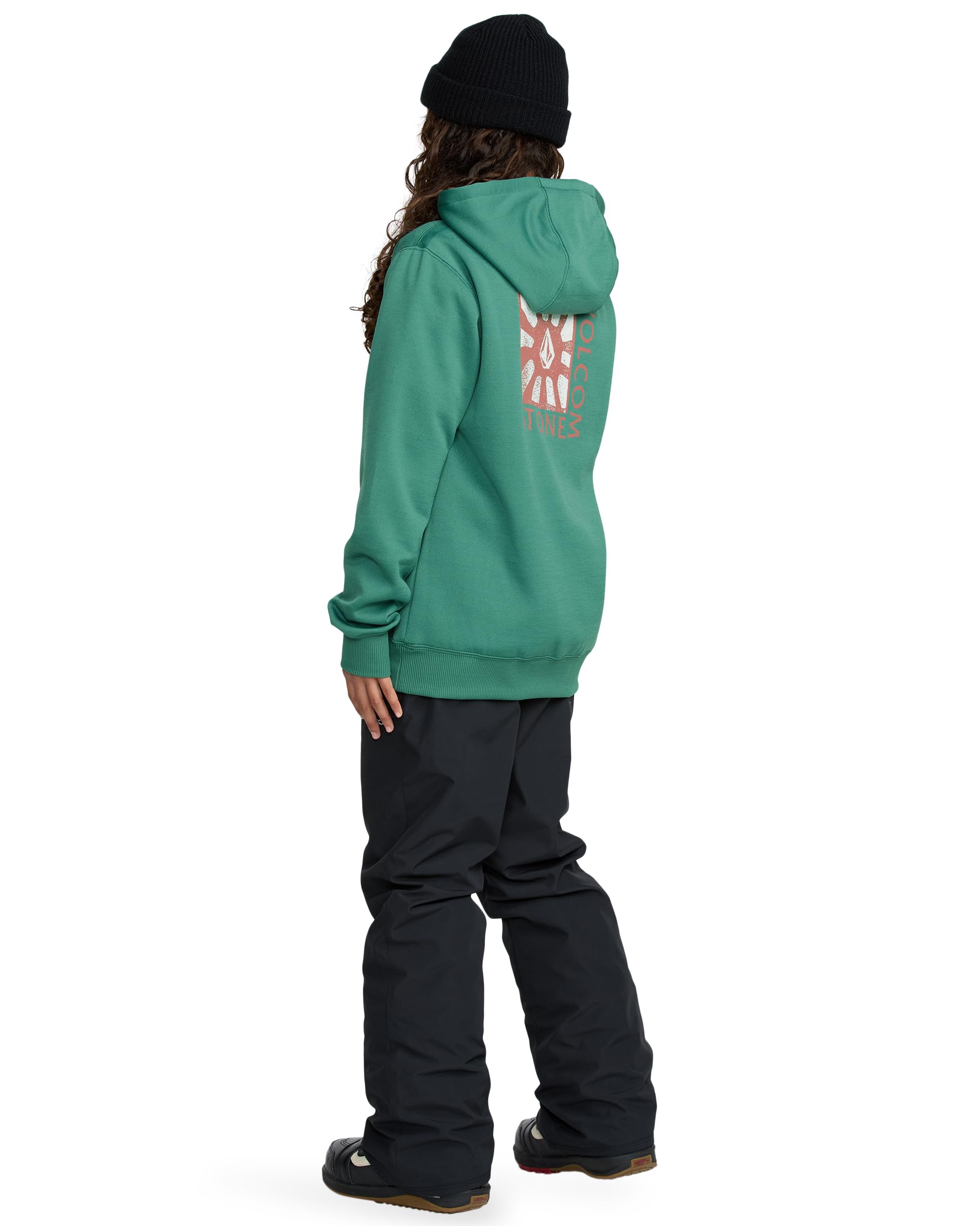 Volcom Felpa con Cappuccio Idrorepellente in Pile Unisex per Bambini