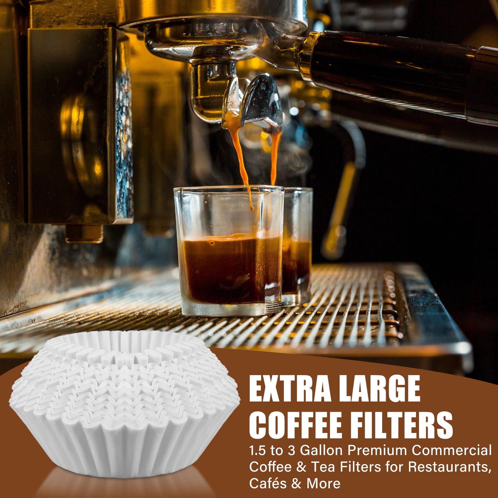 AmazingSpark 500 Stück extra große Kaffeefilter, 38,1 x 14,7 cm, Einweg-Papierfilter für Kaffeebrühen, Restaurants, große Brauer, kein Überlaufen, kein Reißen
