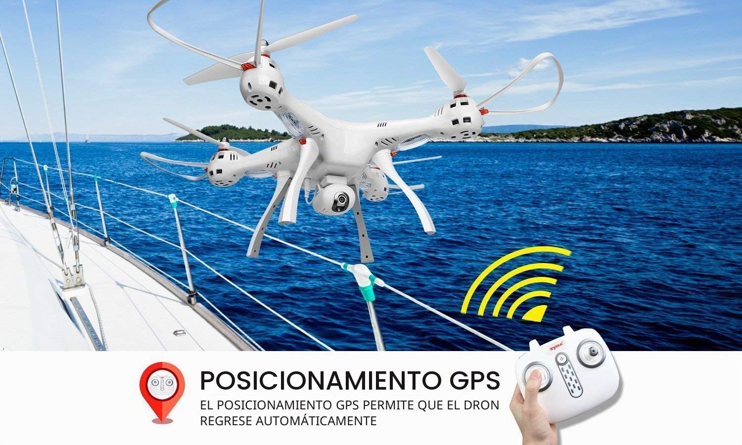 Syma X8 Pro - GPS RC Drone con cámara HD de 720P WiFi FPV Tiempo en Vivo 2.4 GHz 4CH Control Remoto Quadcopter