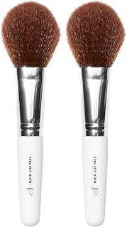 e.l.f. Multi-Use Face Brush, Versatile Makeup Brush For Applying Foundation, Bronzer & Blush, Use With Powder, Cream & Liquid, Vegan & Cruelty-Free (Pack of 2)