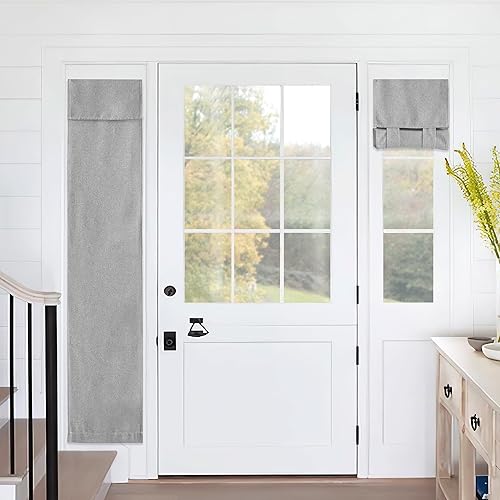 Miniatura 181 de RYB HOME Cortinas de privacidad para puerta francesa, rica textura de lino, cortinas para oscurecer la habitación, cortinas y cortinas