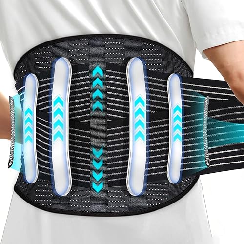 COMFORT Back Support Belt, Lightweight Back Braces for Lower Back Pain Under Clothes, Breathable Adjustable Lumbar Support for Sciatica, Herniated Disc, Heavy Lifting, Scoliosis