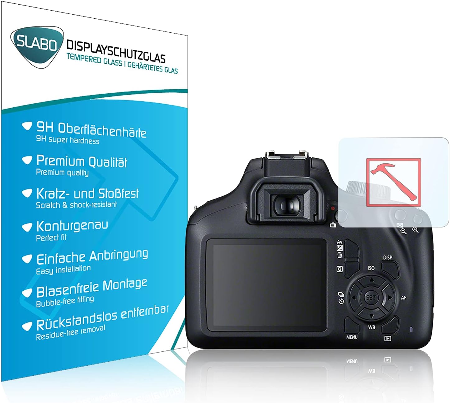 Slabo PREMIUM Tempered Glass screen protector for Canon EOS 4000D real glass CLEAR Hardness 9H