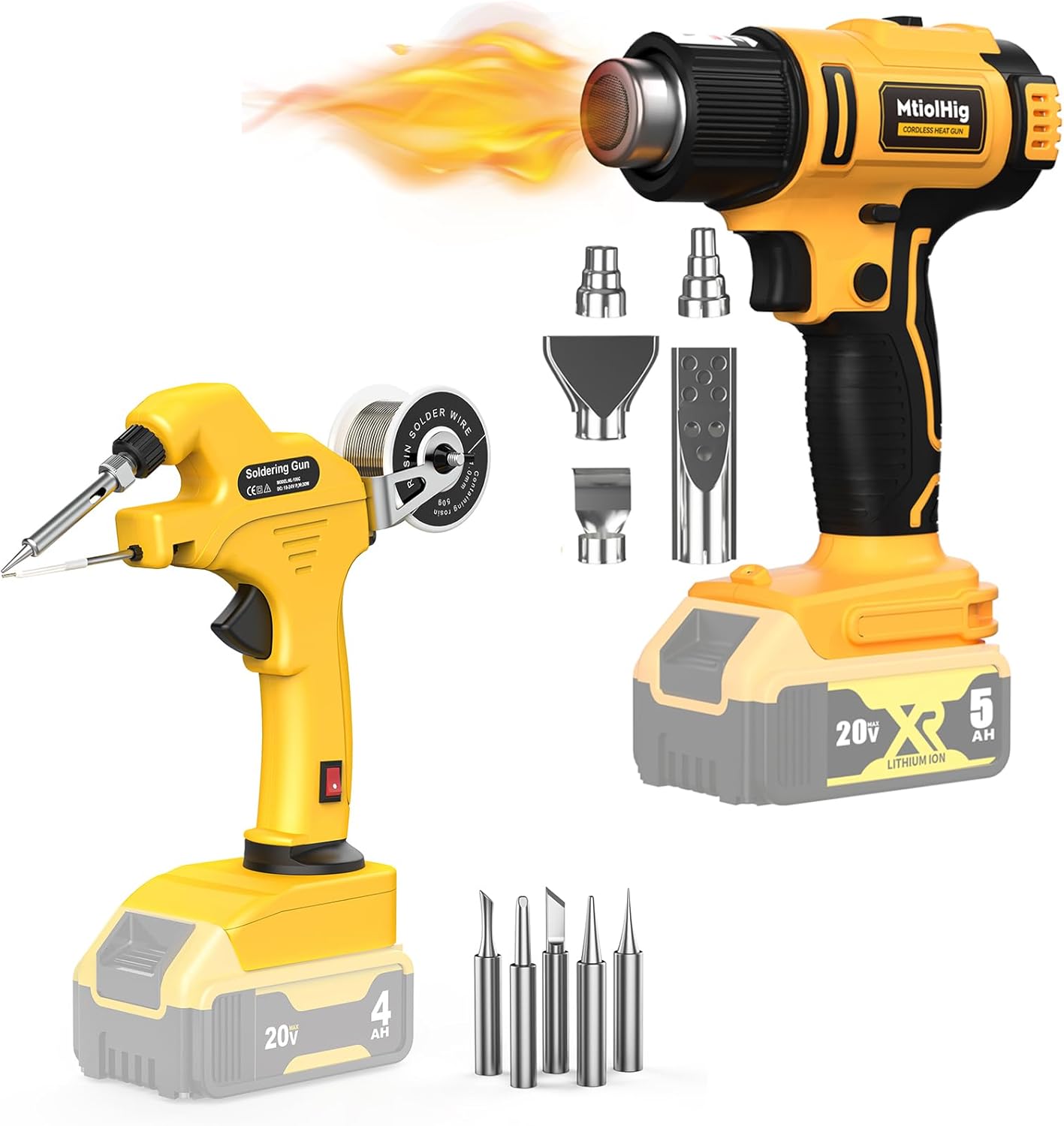 Cordless Heat Gun & Cordless Soldering Gun Compatible with Dewalt 18v