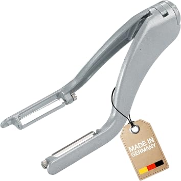 Westmark Vegetable Peeler, One Size, Grey | Food-safe coating protects metal surfaces, while dual-sided action speeds up intensive vegetable prep in busy kitchens.