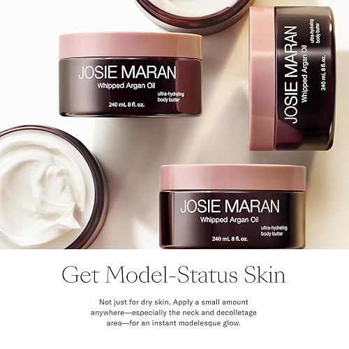 Miniatura 4 de Josie Maran Mantequilla corporal de aceite de argán batido, crema reafirmante para la piel con manteca de karité batida, aceite de aguacate y ácidos