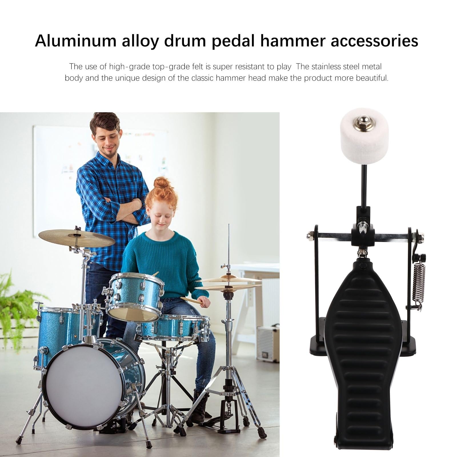 Pedał bębna basowego Pedał Perkusyjny Młotek Nożny Instrument Dostarcza Zestaw Instrumentów Ze Stopu Aluminium