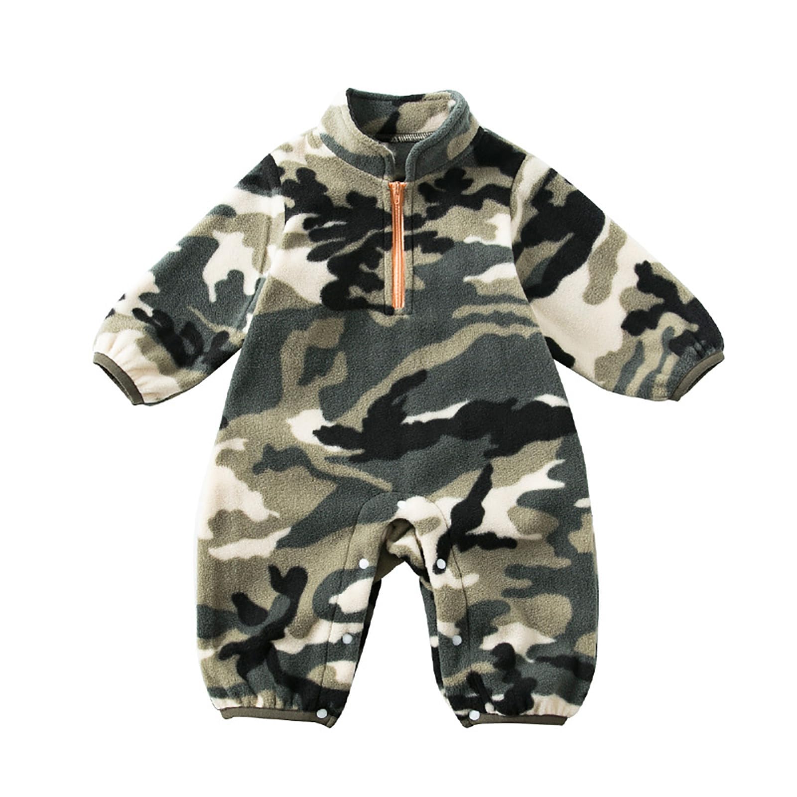 Cokbyavla Infant Fleece Romper Jumpsuit,Baptism Outfits For Girls Newborn onepiece Long Sleeve Infant Girl Outfits Newborn Sweater Boy Baby Boy Halloween Pajamas Pajamas (Camouflage,6-12 Months)