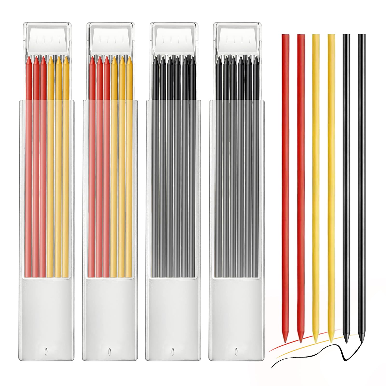 Redamancy 24 Stück Tieflochmarker Minen für Konstruktion Druckbleistift Ersatzminen Markierung