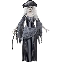 Smiffys Deluxe Ghost Ship Princess Costume, Grey with Dress and Hat, Halloween Adult Fancy Dress, Adult Dress Up Costumes
