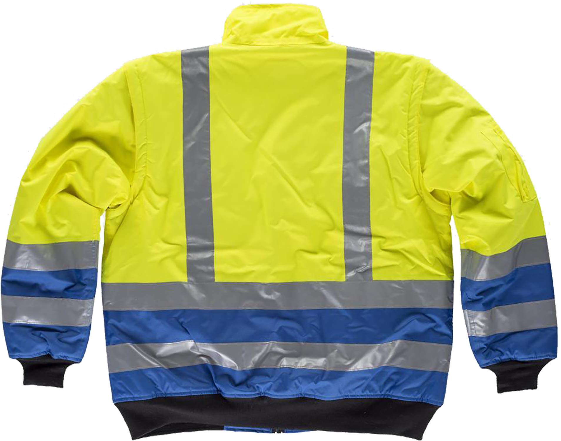 Work Team Piloto combinada Alta Visibilidad con Cintas Reflectantes. Mangas Desmontables. EN471. Hombre Azulina+Amarillo A.V. L