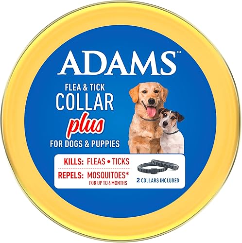 Miniatura 10 de ADAMS Collar antipulgas y garrapatas para perros y cachorros, paquete de 2, protección de 12 meses, talla única ajustable, mata pulgas, garrapatas y