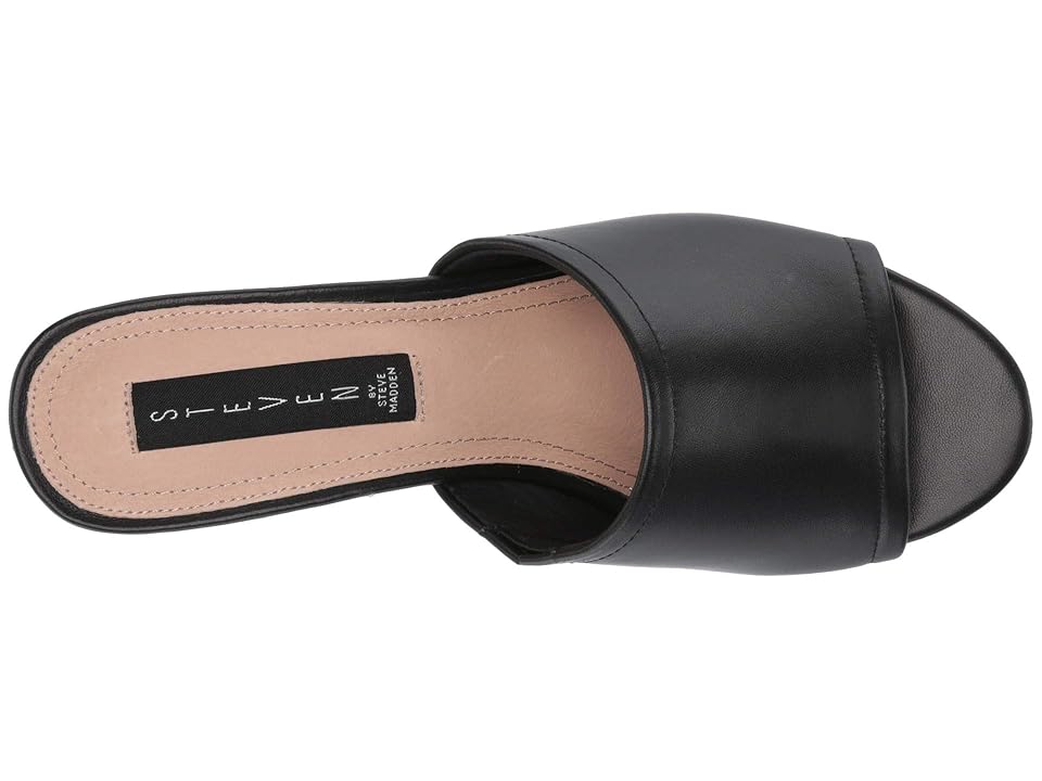 

Steven Lemur Wedge Sandal (Black Leather) Women's Shoes