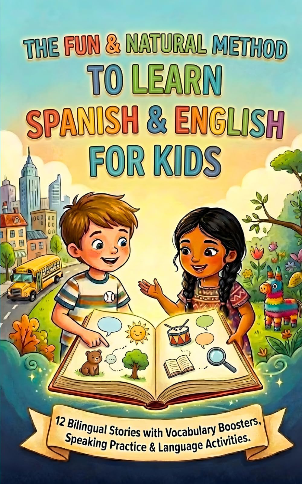 The Fun & Natural Method to Learn Spanish & English for Kids: 12 5-minute Bilingual Stories with Vocabulary Boosters, Speaking Practice & Language Activities