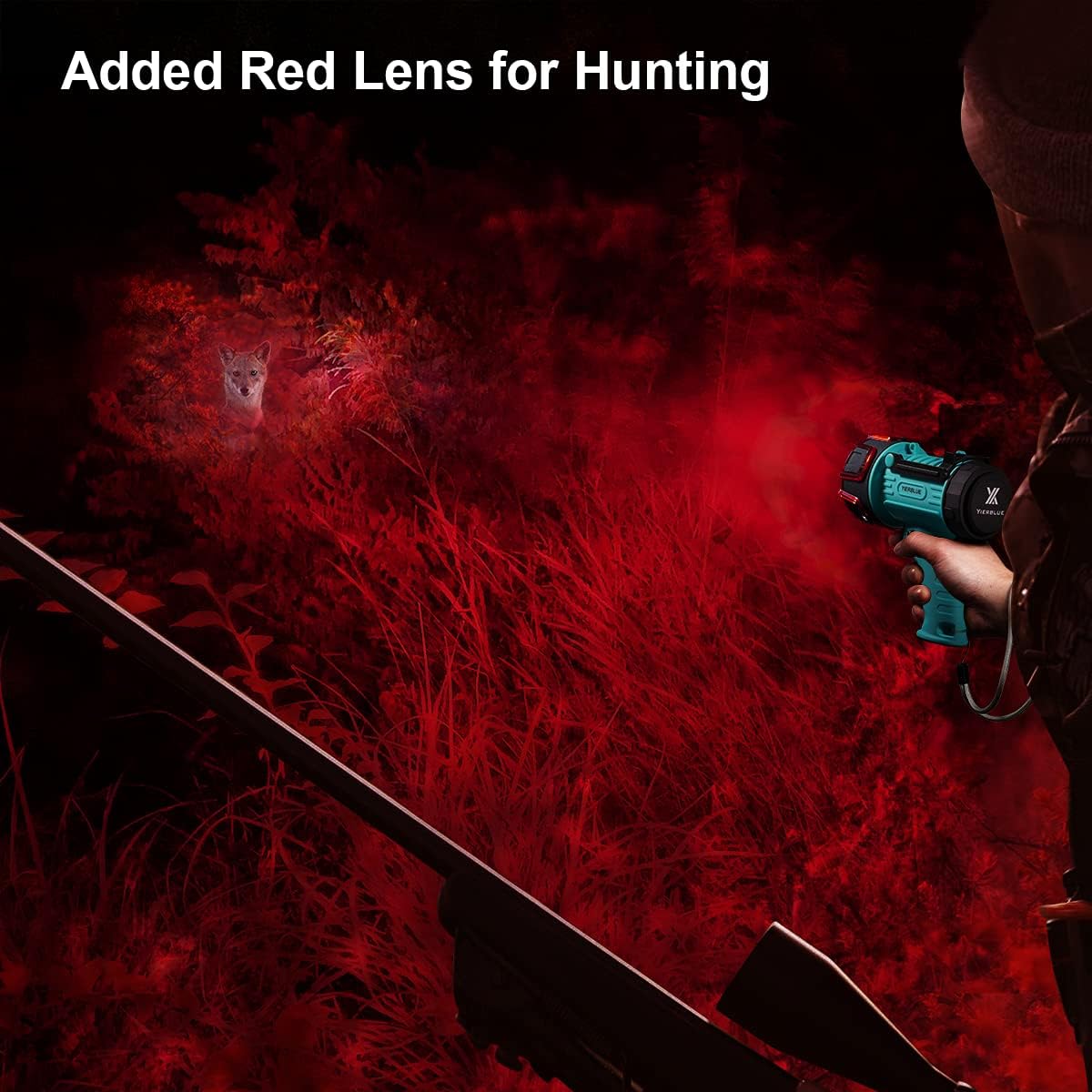 YIERBLUE Rechargeable Spotlight, Super Bright 90,000 High Lumen LED IP67 Waterproof Handheld Spotlight Long Lasting Large Flashlight Searchlight with Detachable Red Light Filter - Image 5