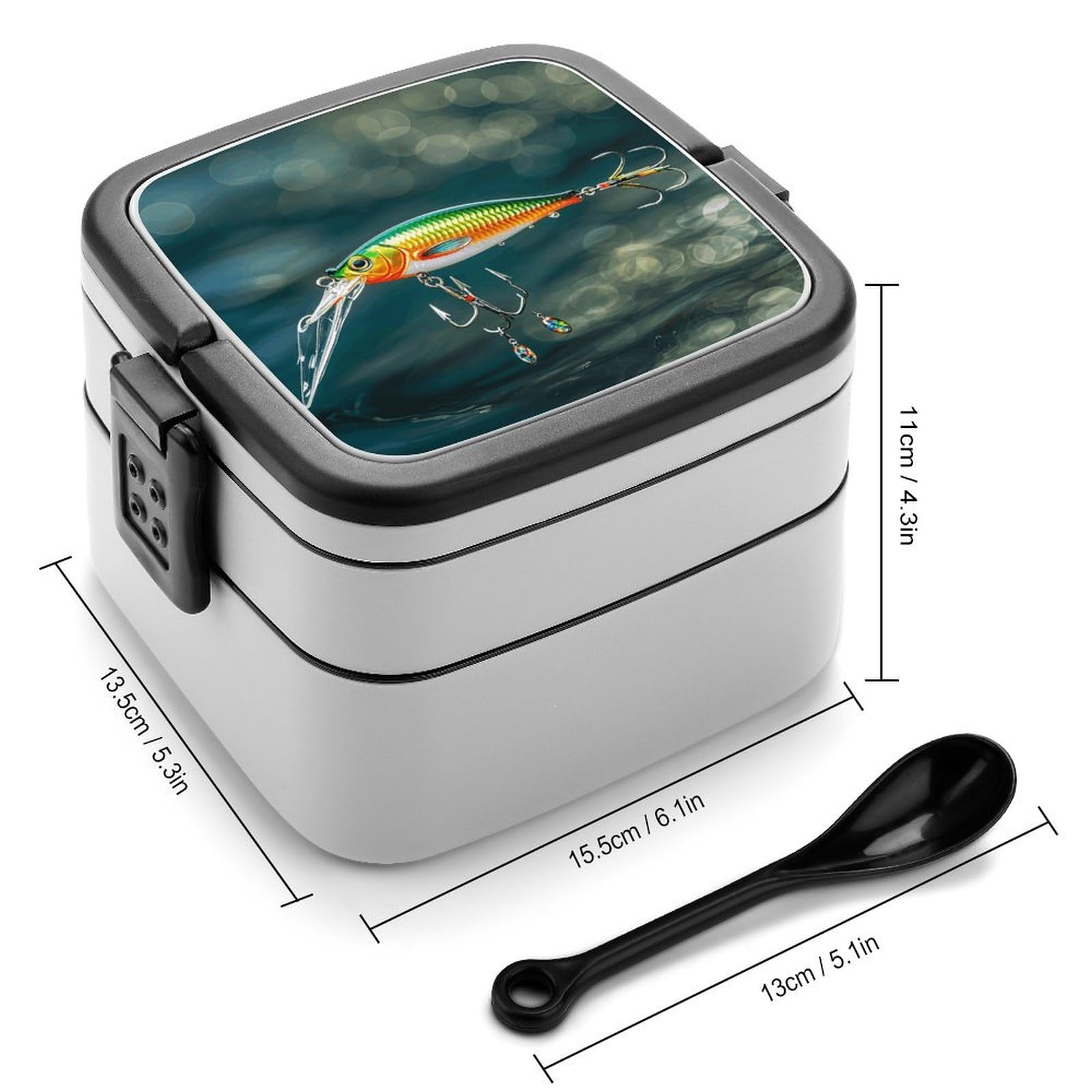 Amazon.com: VFMNT Bento Box for Adult Fishing Lure Style Bento Lunch Box  with 2 Compartments Stackable Lunch Container Reusable Food Storage  Container Meal Prep Snack Containers: Home & Kitchen