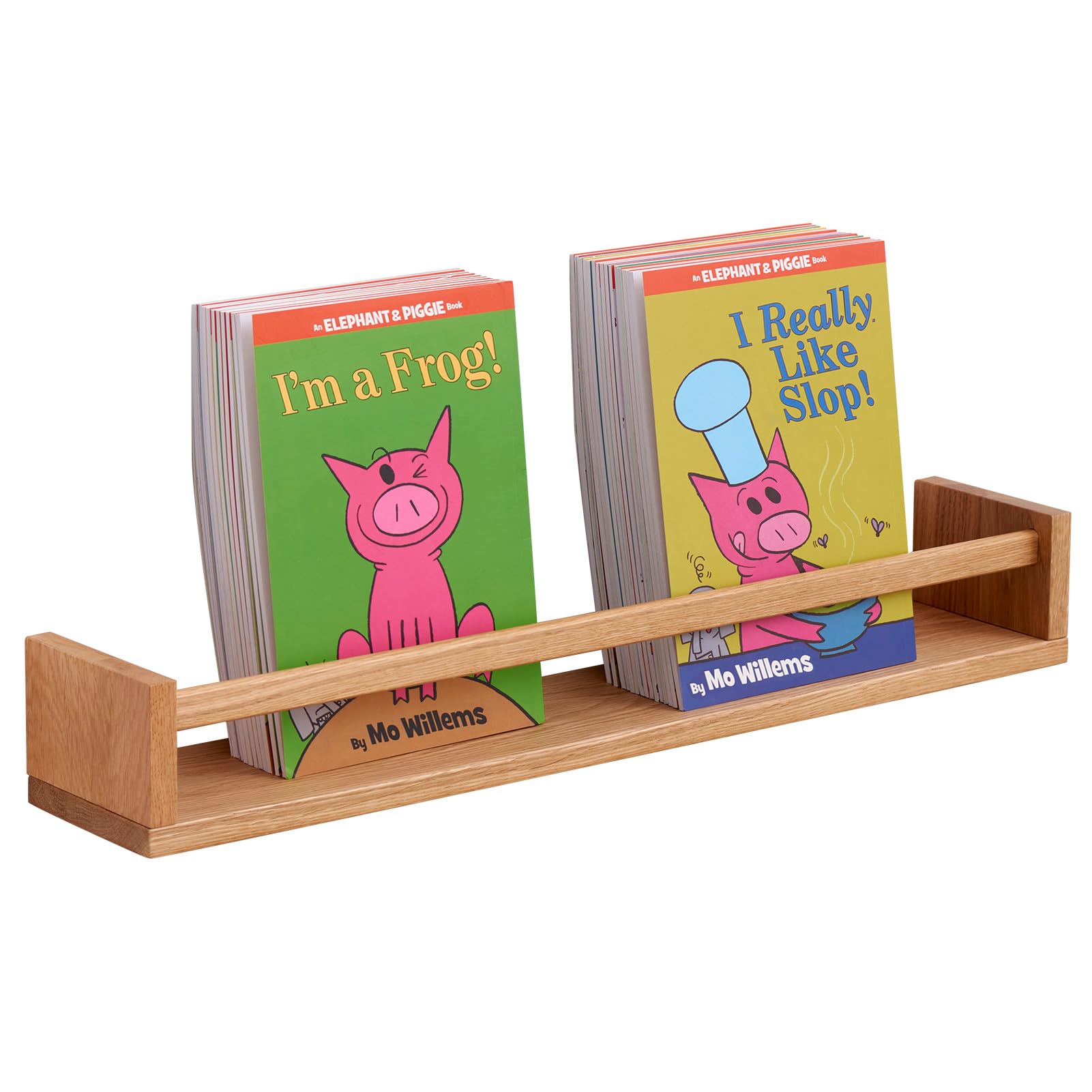 TREOAKWIS Solid Oak Floating Shelf for Wall Wooden Wall-Mounted Display Ledge for Nursery Book Living Room
