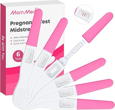MOMMED Pregnancy Test, 6 X Individually-Sealed Wrapped, HCG Tests Sensitivity of 25 MIU25 Ng/L, 1 Minutes Rapid Detection, 6 Packs