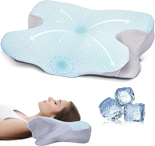 Almohadas cervicales para el cuello para aliviar el dolor almohadas de espuma viscoelástica de contorno para el dolor de hombro - Almohada