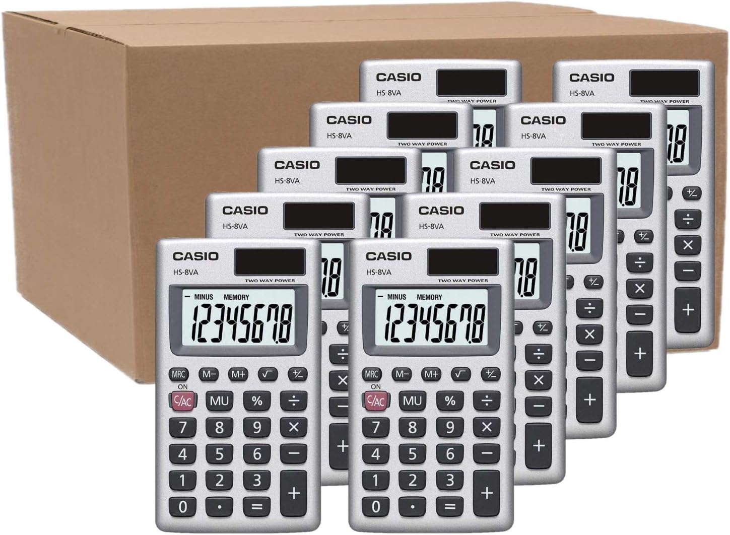 HS8VA Standard Function Calculator Carton/10 Each Silver