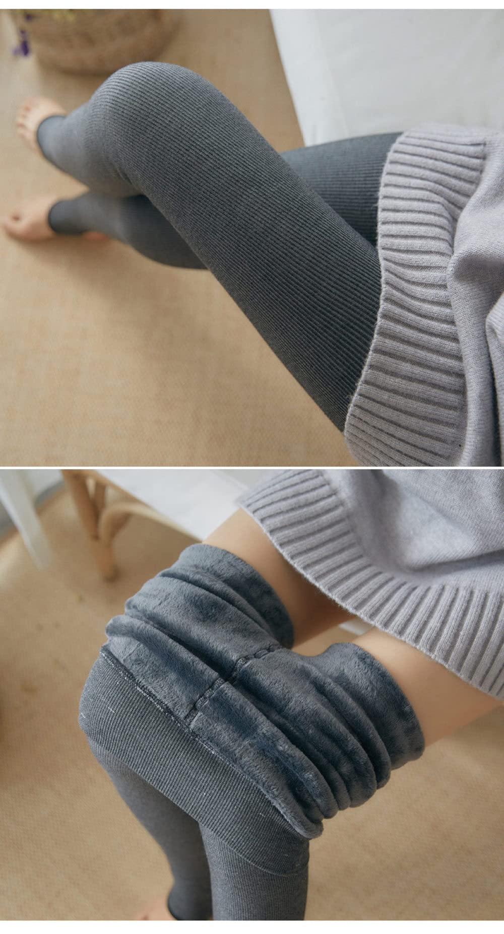 Collant Thermique Hiver Femme épais En Velours Doux - Blanc - Élastique Et Chaud - Taille Unique Extensible
