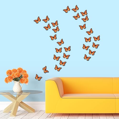 Miniatura 7 de 32 piezas de decoración Dia De Los Muertos incluyen 20 cabezas de flores de caléndula, 12 decoraciones de mariposa monarca, flores artificiales de