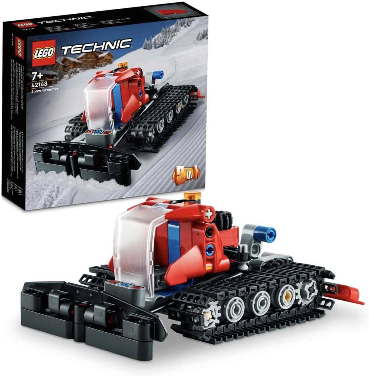 42148 Technic Snow Groomer to Snowmobile 2in1 Vehicle Model Set, Engineering Toys, Winter Construction Toy for Boys and Girls 7+ Years Old, Birthday Gift Idea