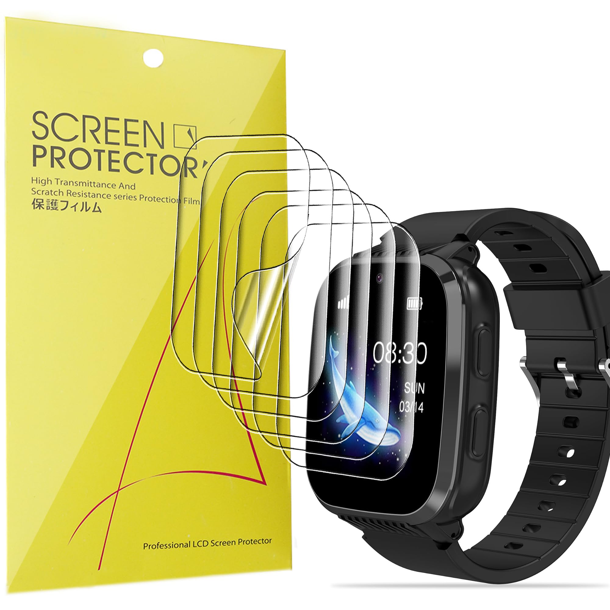 Lamshaw Compatible for Veunti Smart Watches Screen Protector, [6 Pack] Full Coverage TPU Clear Film Compatible for Veunti G50 1.85