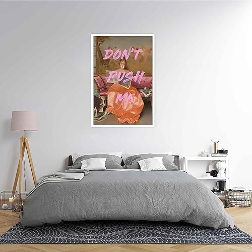 Miniatura 4 de Funky Pop Don'T Rush Me Wall Art Póster Estético Victoriano Decoración Femenina Único Retro Elegante Rosa Para Cuarto De Baño, Sala De Estar Oficina